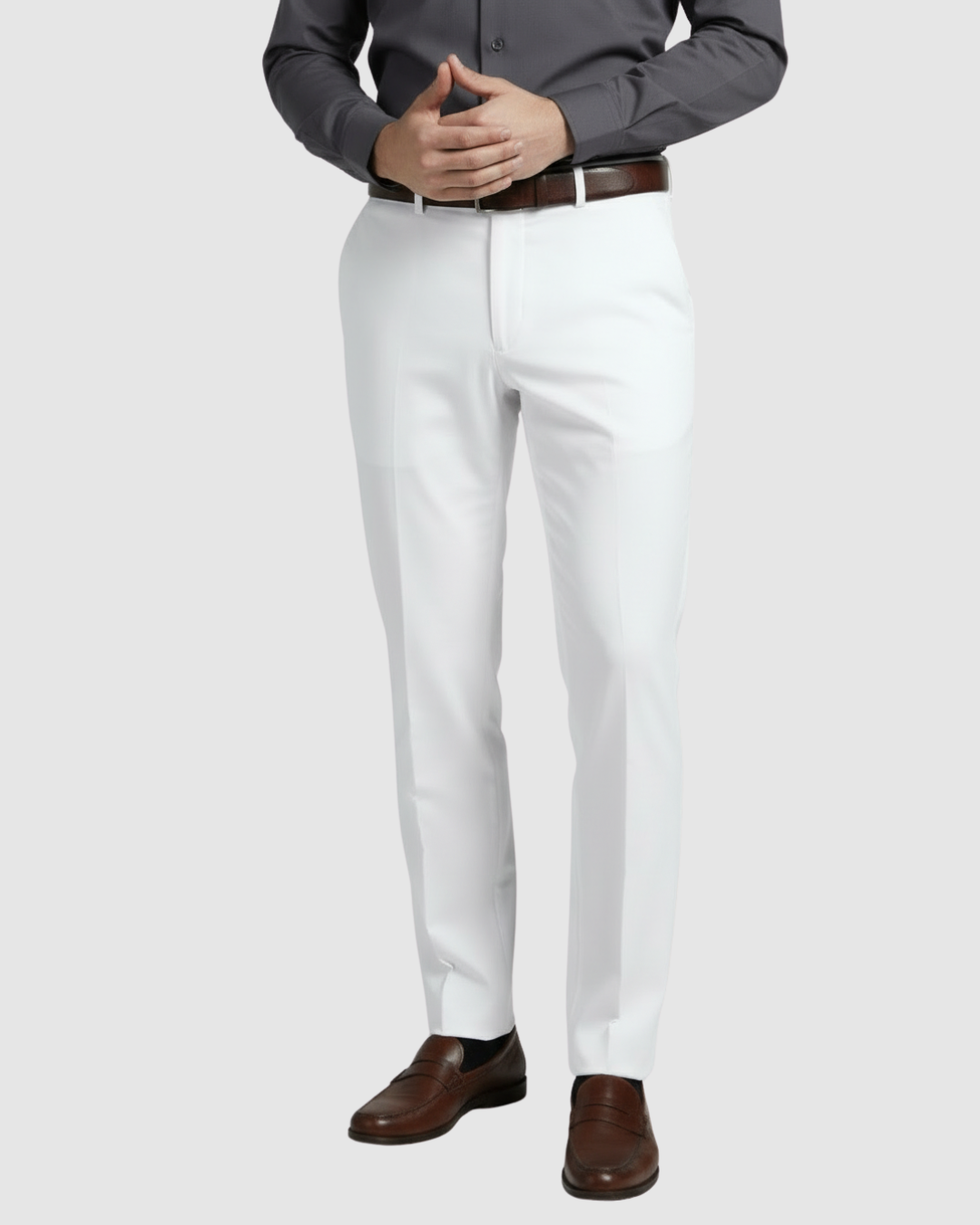 EternZiv Classic White Men’s Formal Pant, premium office wear, luxury mens fashion