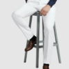 EternZiv Classic White Men’s Formal Pant, premium office wear, luxury mens fashion