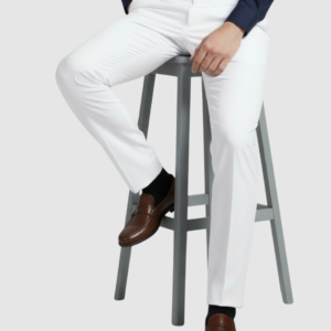 EternZiv Classic White Men’s Formal Pant, premium office wear, luxury mens fashion