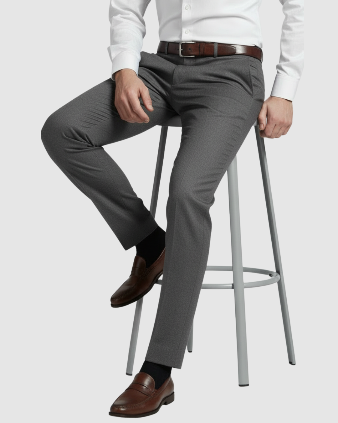 EternZiv Signature Charcoal Grey Men’s Formal Pant, premium formal menswear, office wear