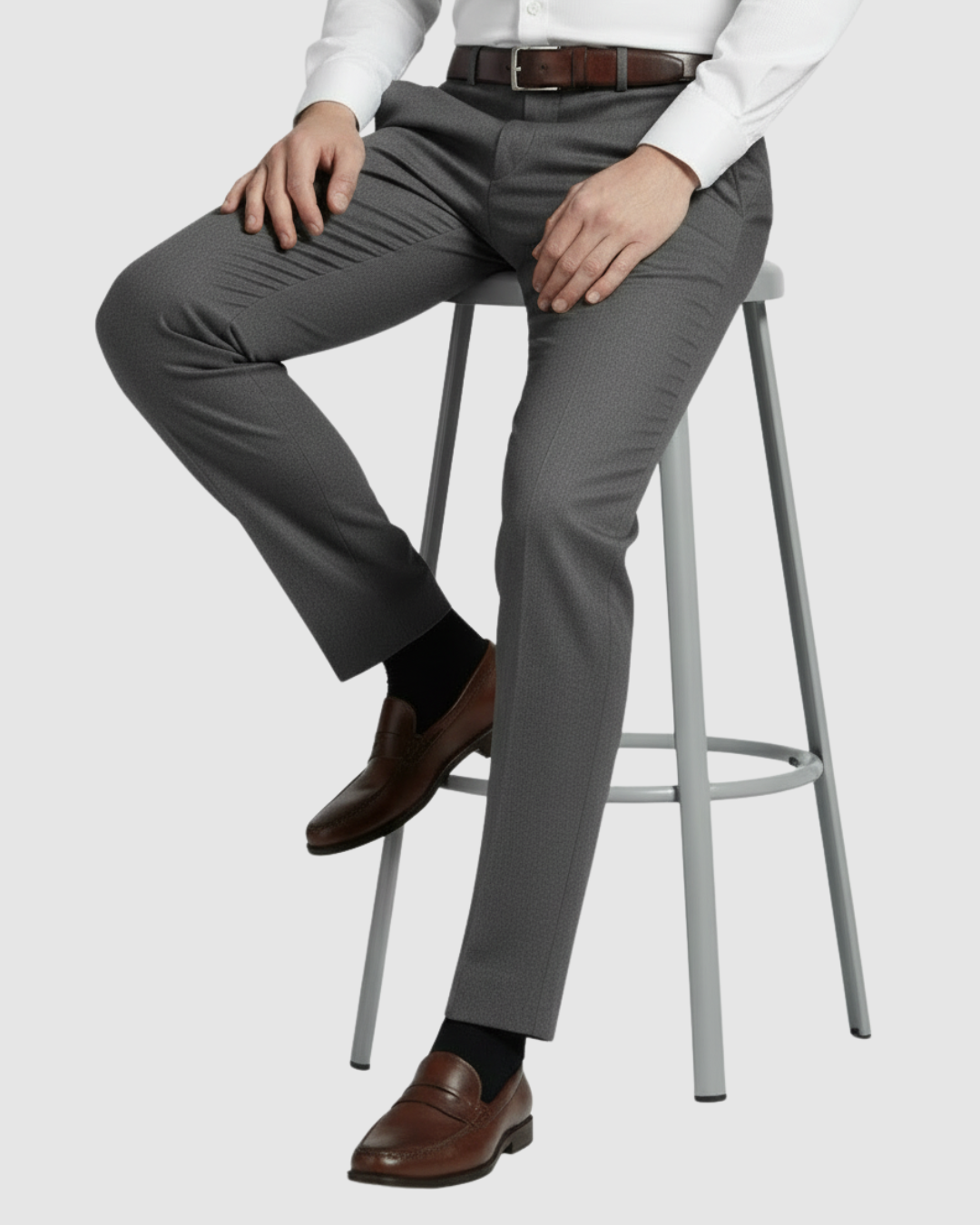 EternZiv Signature Charcoal Grey Men’s Formal Pant, premium formal menswear, office wear