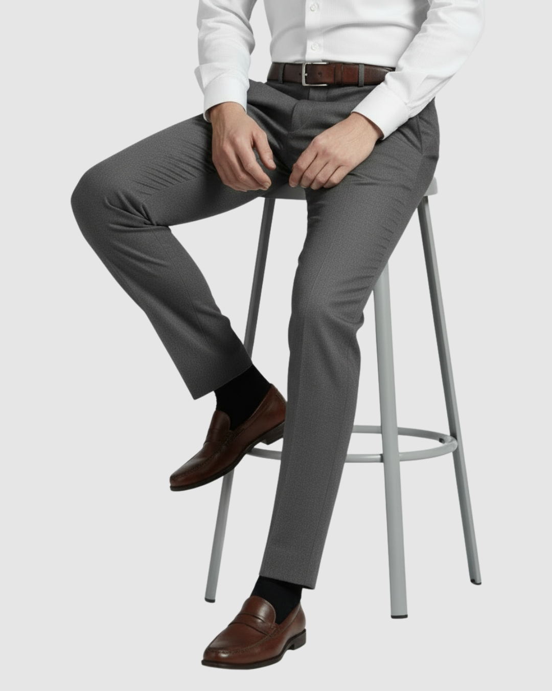 EternZiv Signature Charcoal Grey Men’s Formal Pant, premium formal menswear, office wear