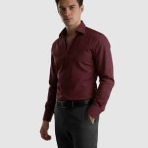 EternZiv Signature Burgundy Men’s Formal Shirt, luxury mens fashion, formal office attire