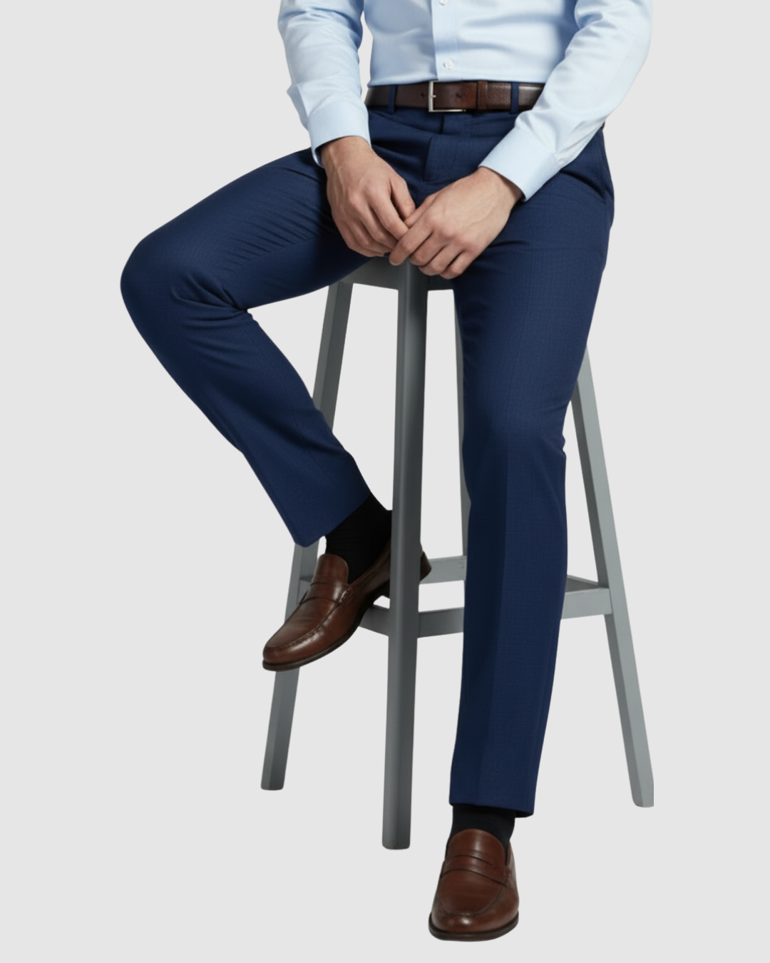 EternZiv Executive Navy Blue Men’s Formal Pant, elegant office attire, men couture