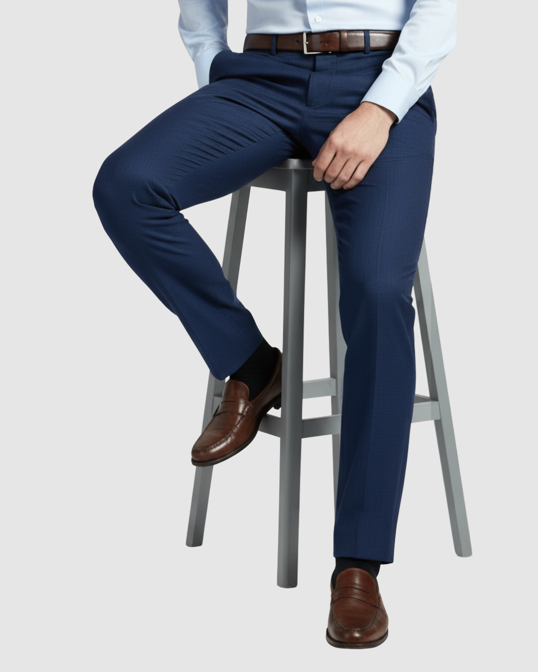 EternZiv Executive Navy Blue Men’s Formal Pant, elegant office attire, men couture