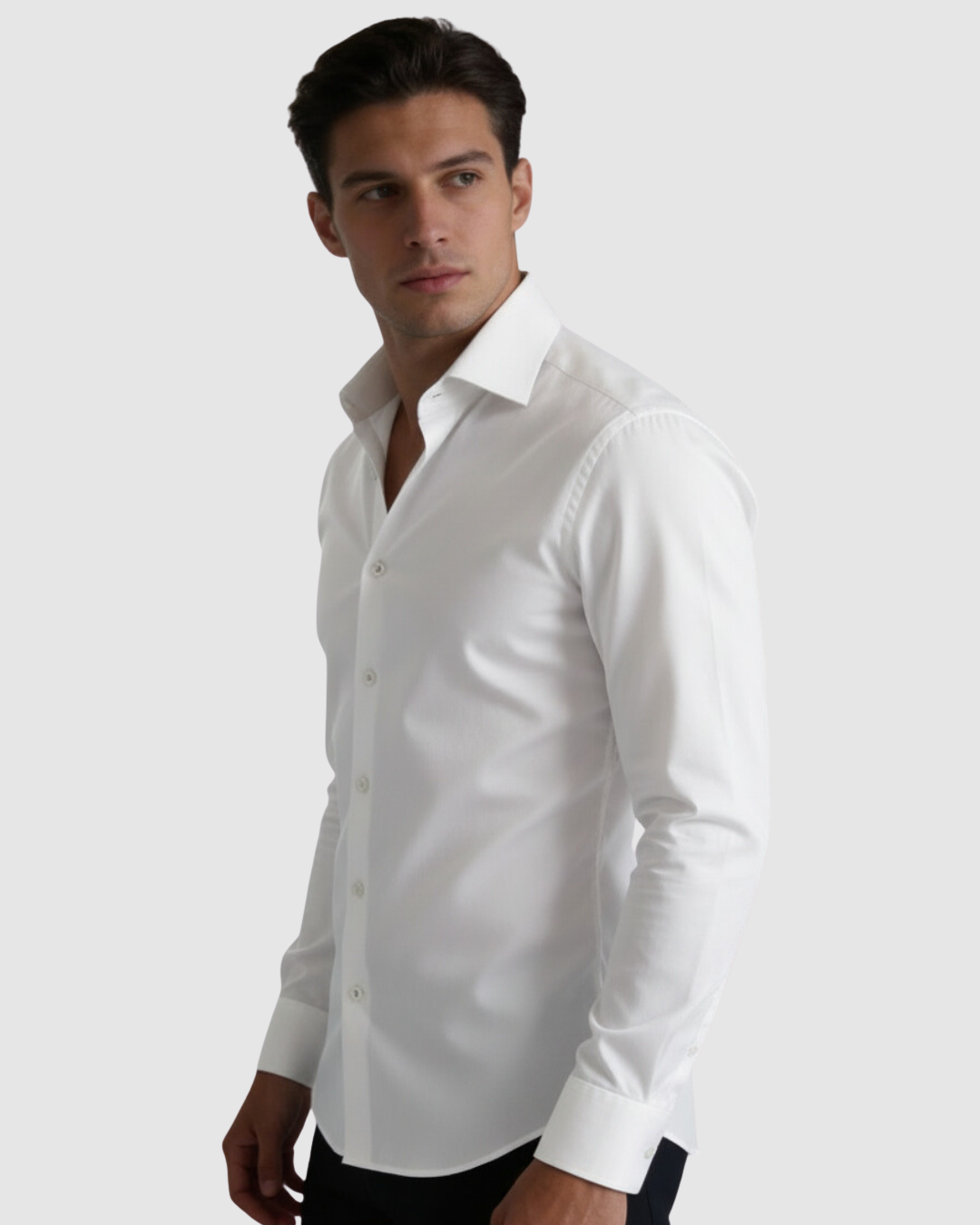 EternZiv White Men’s Formal Shirt, classic office wear, premium men couture